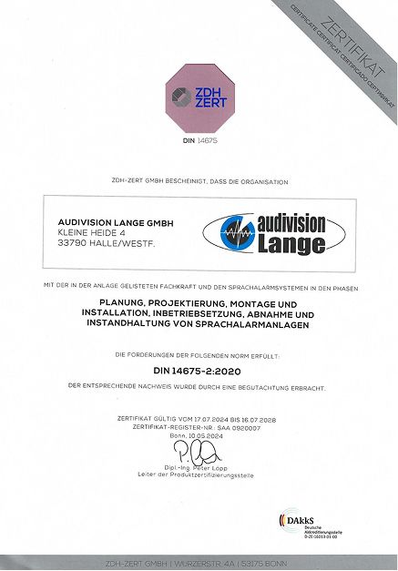 DIN 14675-2:2020 Zertifikat